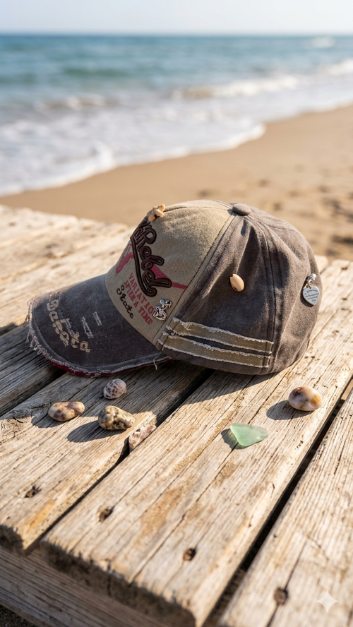 Customise beaded face cap,personalised design.